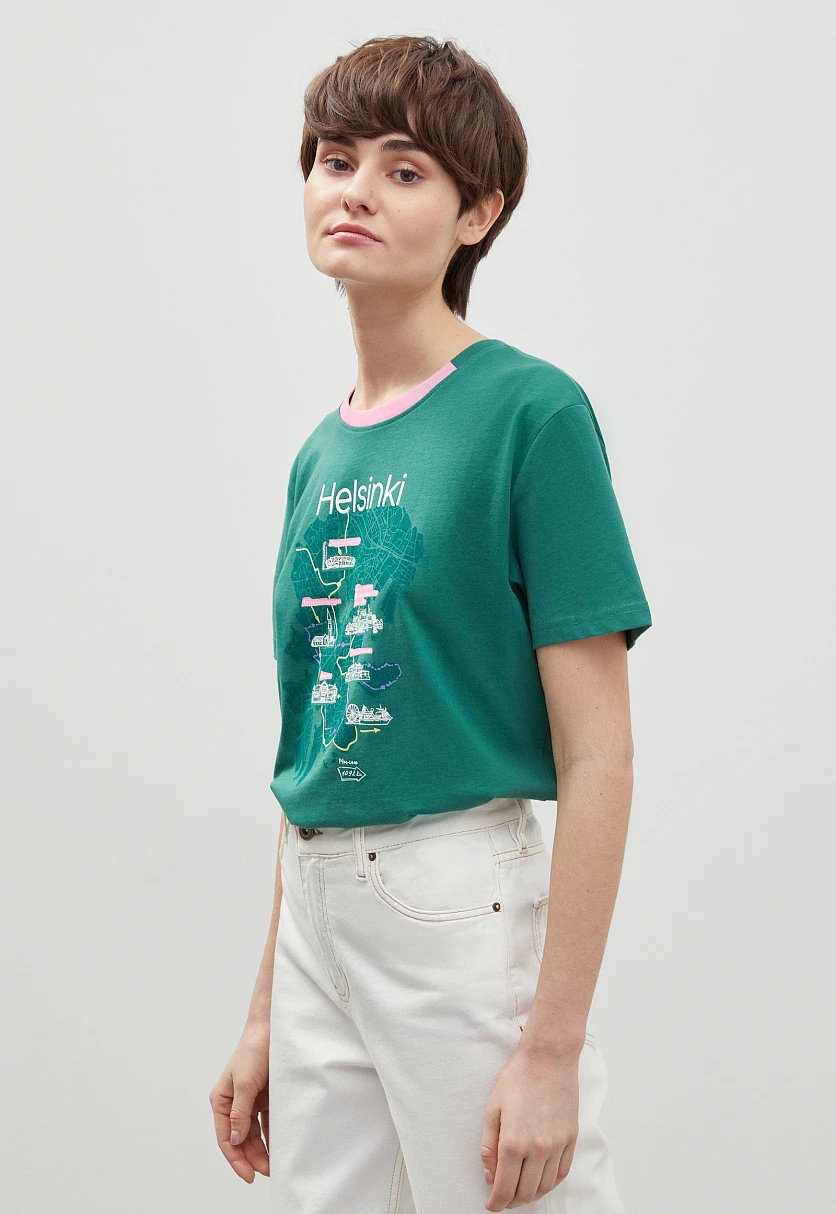 Футболка oversize силуэта с принтом, Модель FBD110220, Фото №4