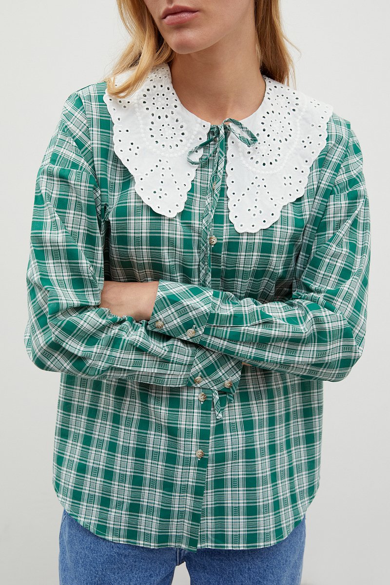 Блузка с объемным воротником, Модель FBD110143, Фото №3