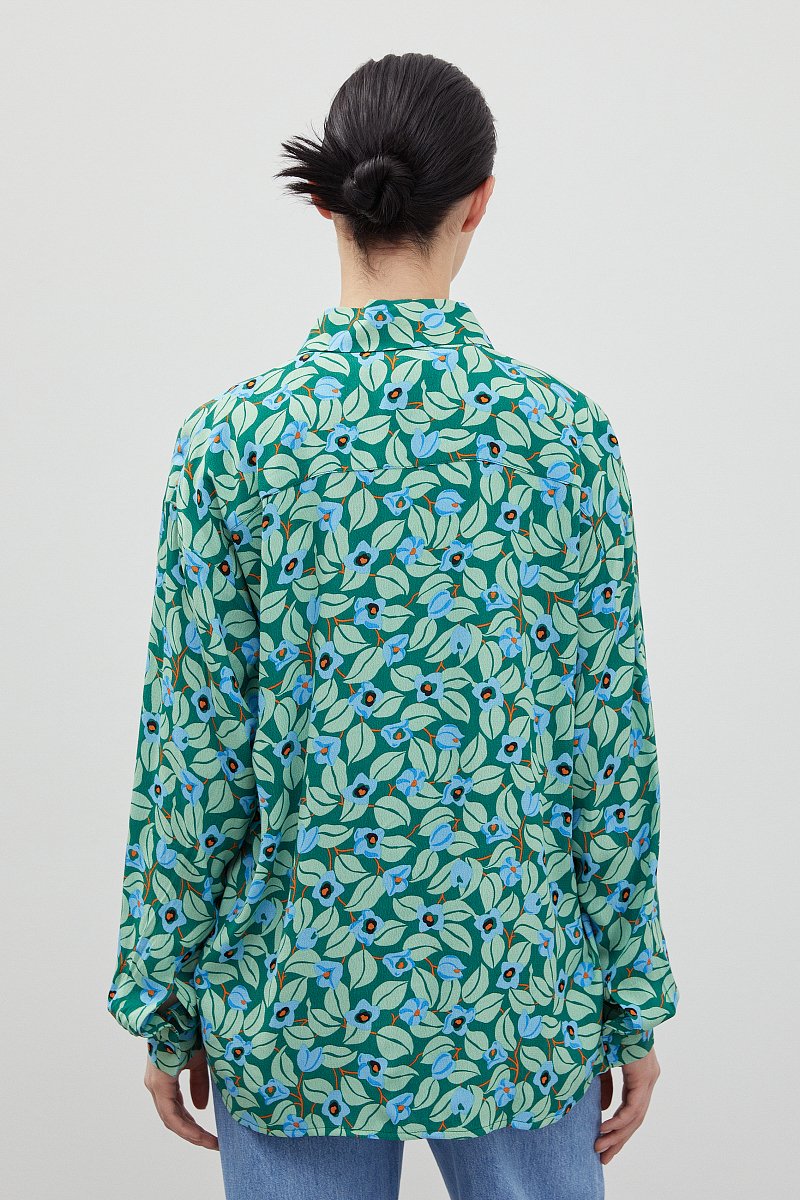 Рубашка женская с принтом из вискозы, Модель FBD110154, Фото №5