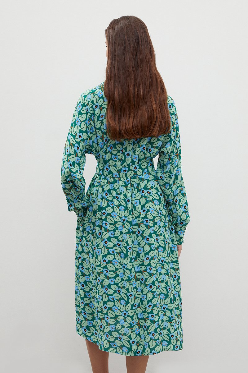Платье в длине миди с принтом из вискозы, Модель FBD110155, Фото №5