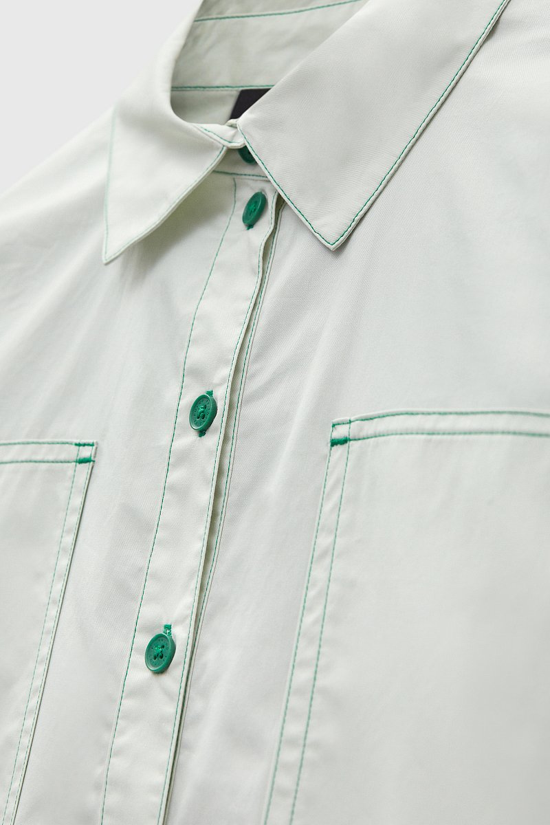 Рубашка с контрастной отделкой, Модель FBD110146, Фото №6