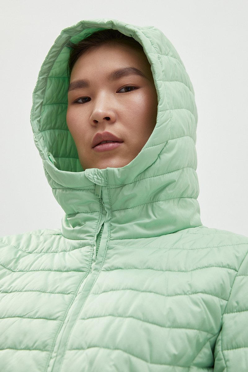 Стеганое утепленное пальто с капюшоном, Модель FBD11075, Фото №6