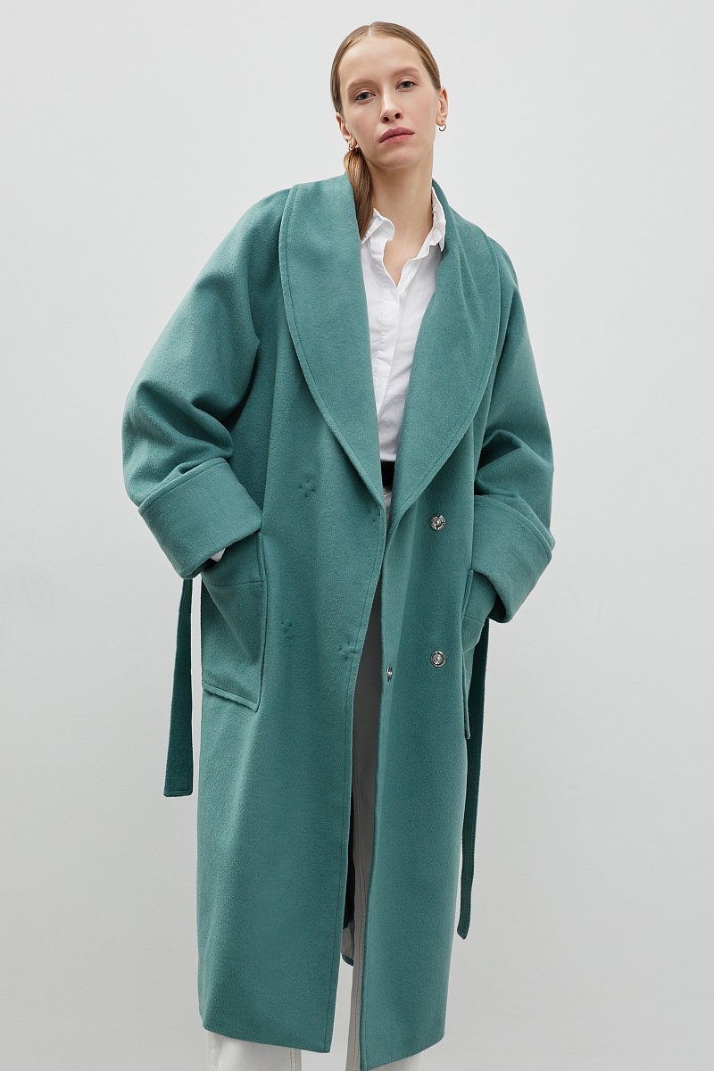 Пальто-халат с добавлением шерсти, Модель FBD11018, Фото №1