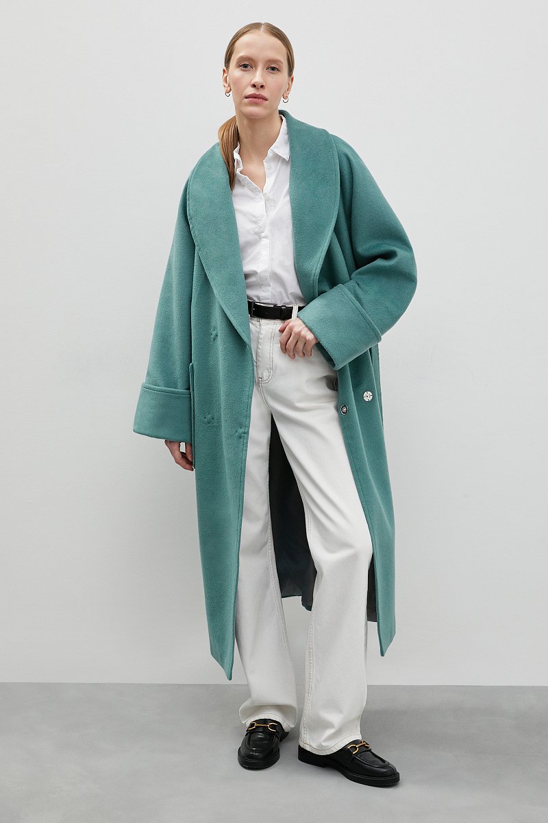Пальто-халат с добавлением шерсти, Модель FBD11018, Фото №2