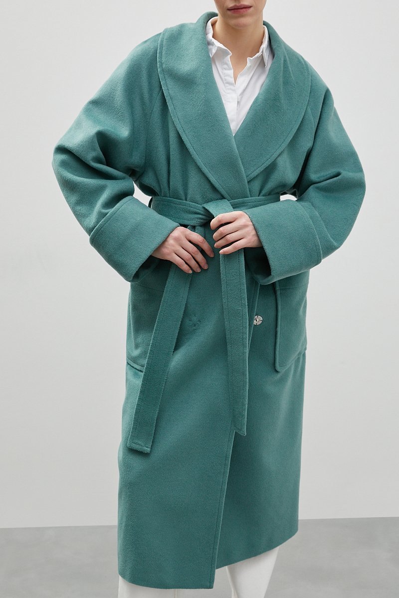 Пальто-халат с добавлением шерсти, Модель FBD11018, Фото №3