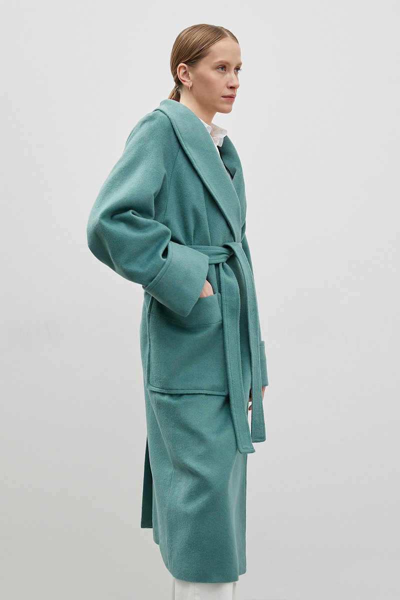 Пальто-халат с добавлением шерсти, Модель FBD11018, Фото №4