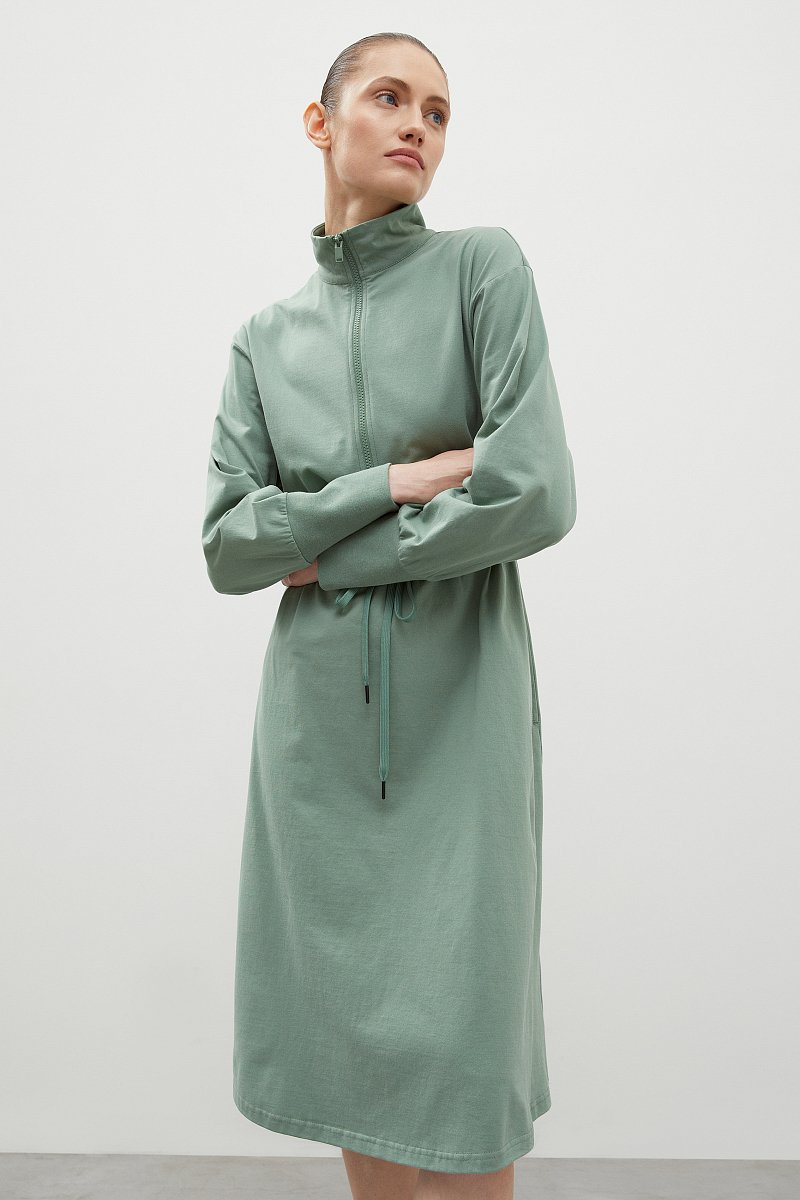 Платье из хлопка с молнией, Модель FBD110186, Фото №1