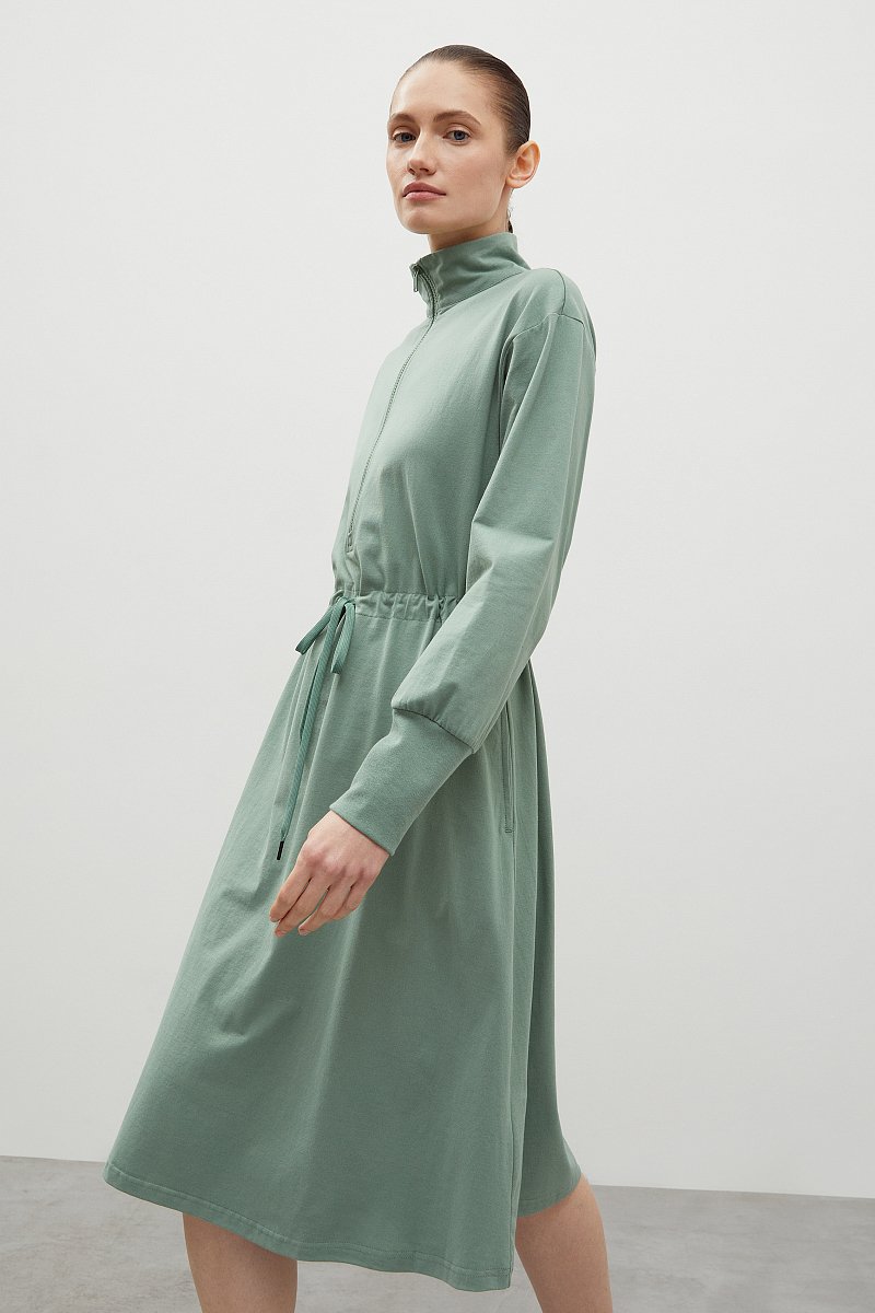 Платье из хлопка с молнией, Модель FBD110186, Фото №4