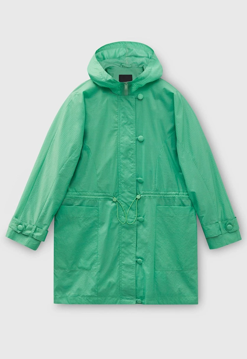 Укороченный плащ с капюшоном, Модель FBD11042, Фото №7