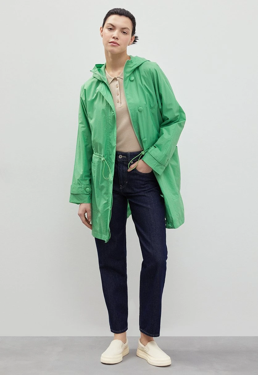 Укороченный плащ с капюшоном, Модель FBD11042, Фото №2