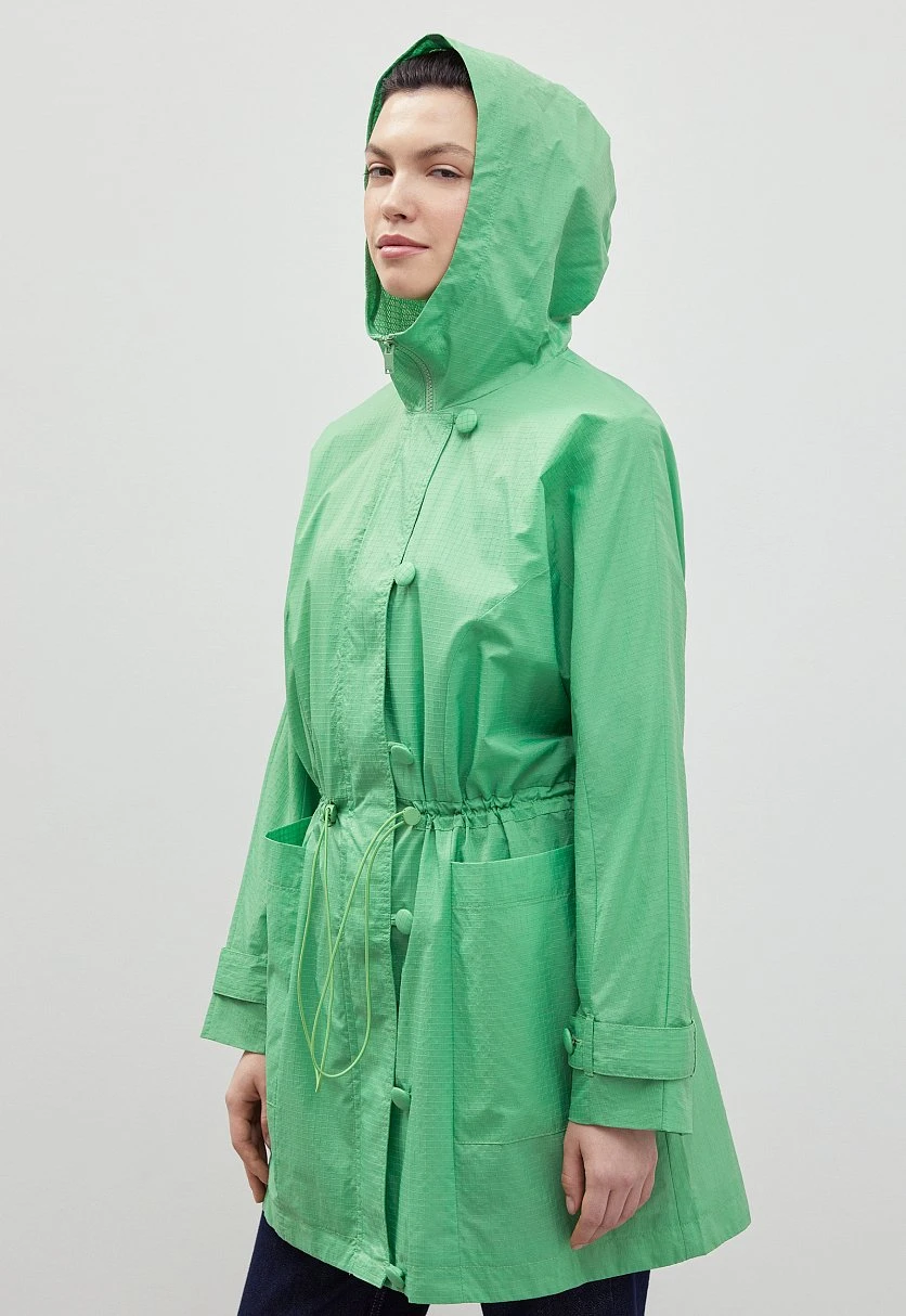 Укороченный плащ с капюшоном, Модель FBD11042, Фото №4