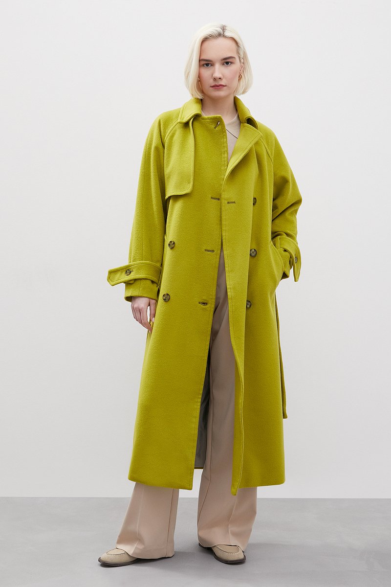 Пальто-тренч с добавлением шерсти, Модель FBD11035, Фото №1