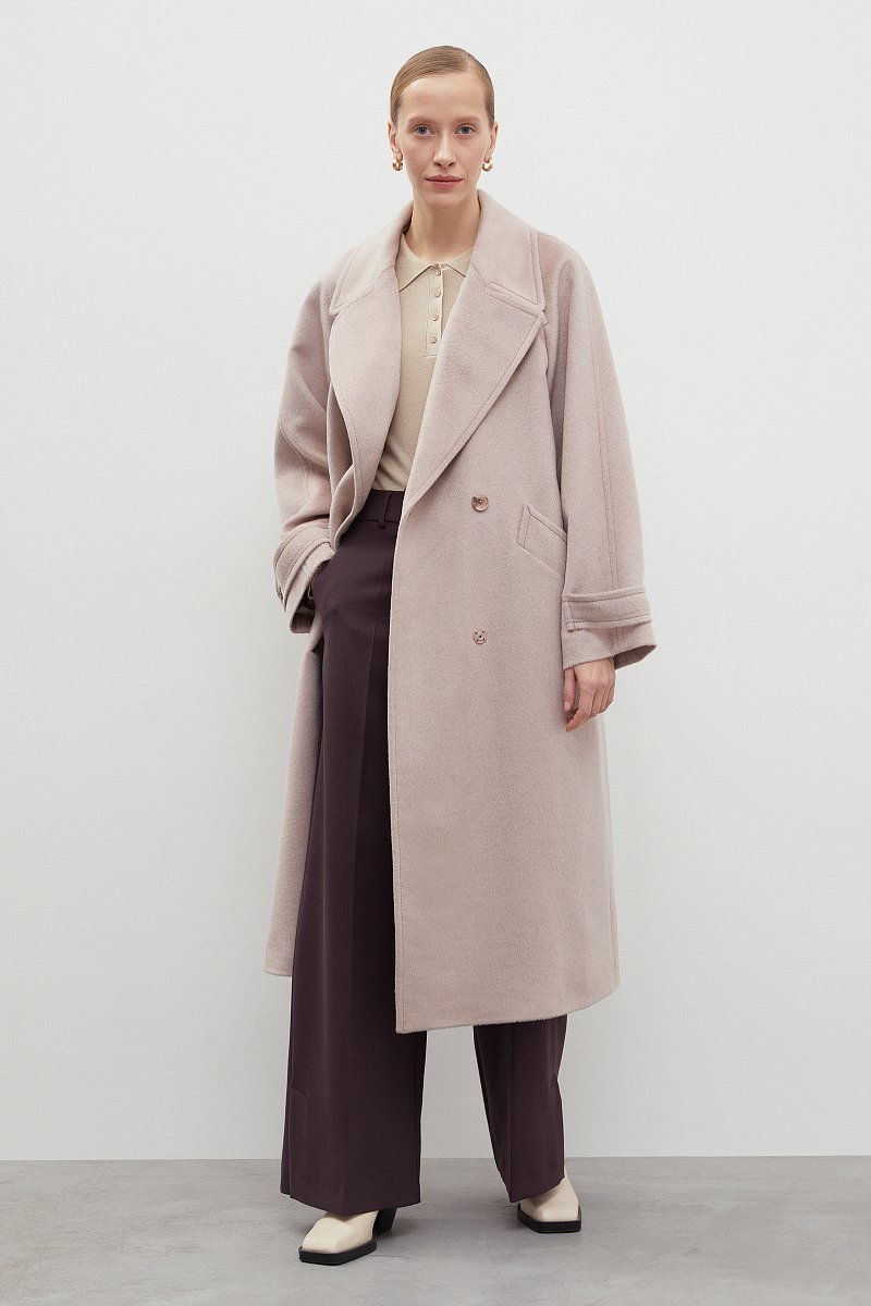 Пальто oversize силуэта с шерстью, Модель FBD11001-2, Фото №2
