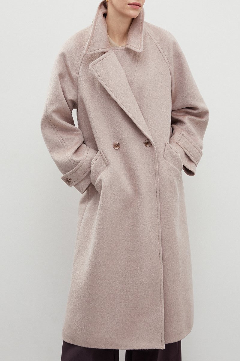 Пальто oversize силуэта с шерстью, Модель FBD11001-2, Фото №3