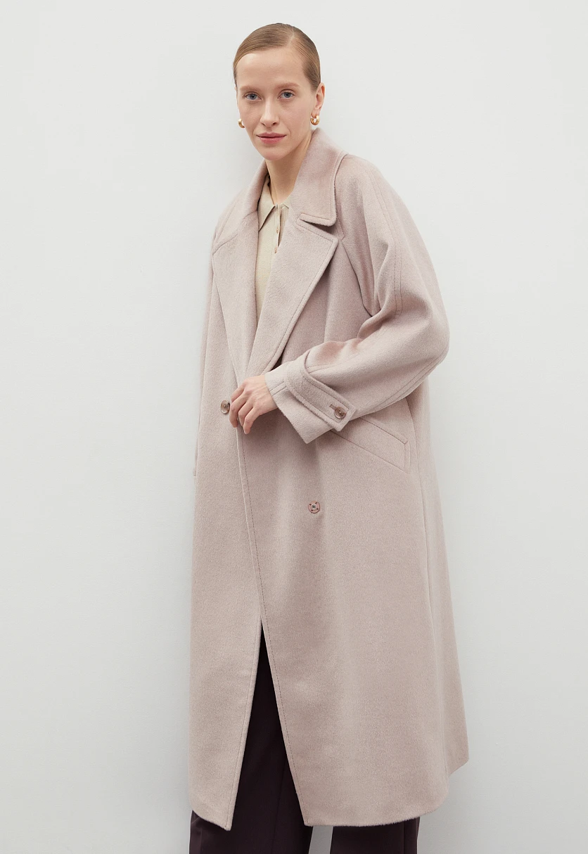 Пальто oversize силуэта с шерстью, Модель FBD11001-2, Фото №4