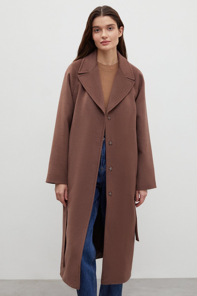 Пальто oversize силуэта с шерстью, Модель FBD11034, Фото №1