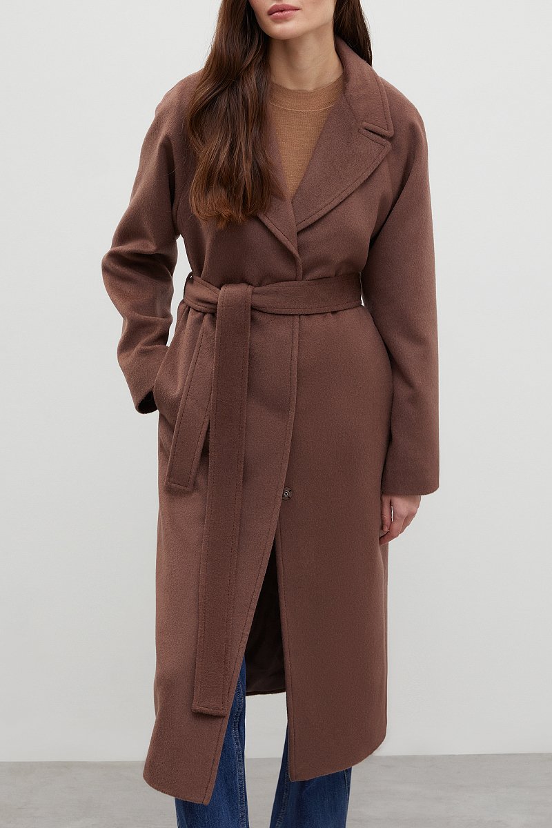 Пальто oversize силуэта с шерстью, Модель FBD11034, Фото №3
