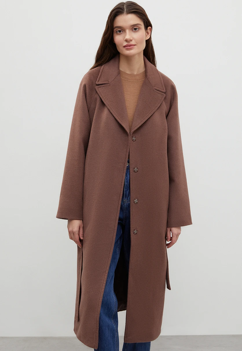 Пальто oversize силуэта с шерстью, Модель FBD11034, Фото №1