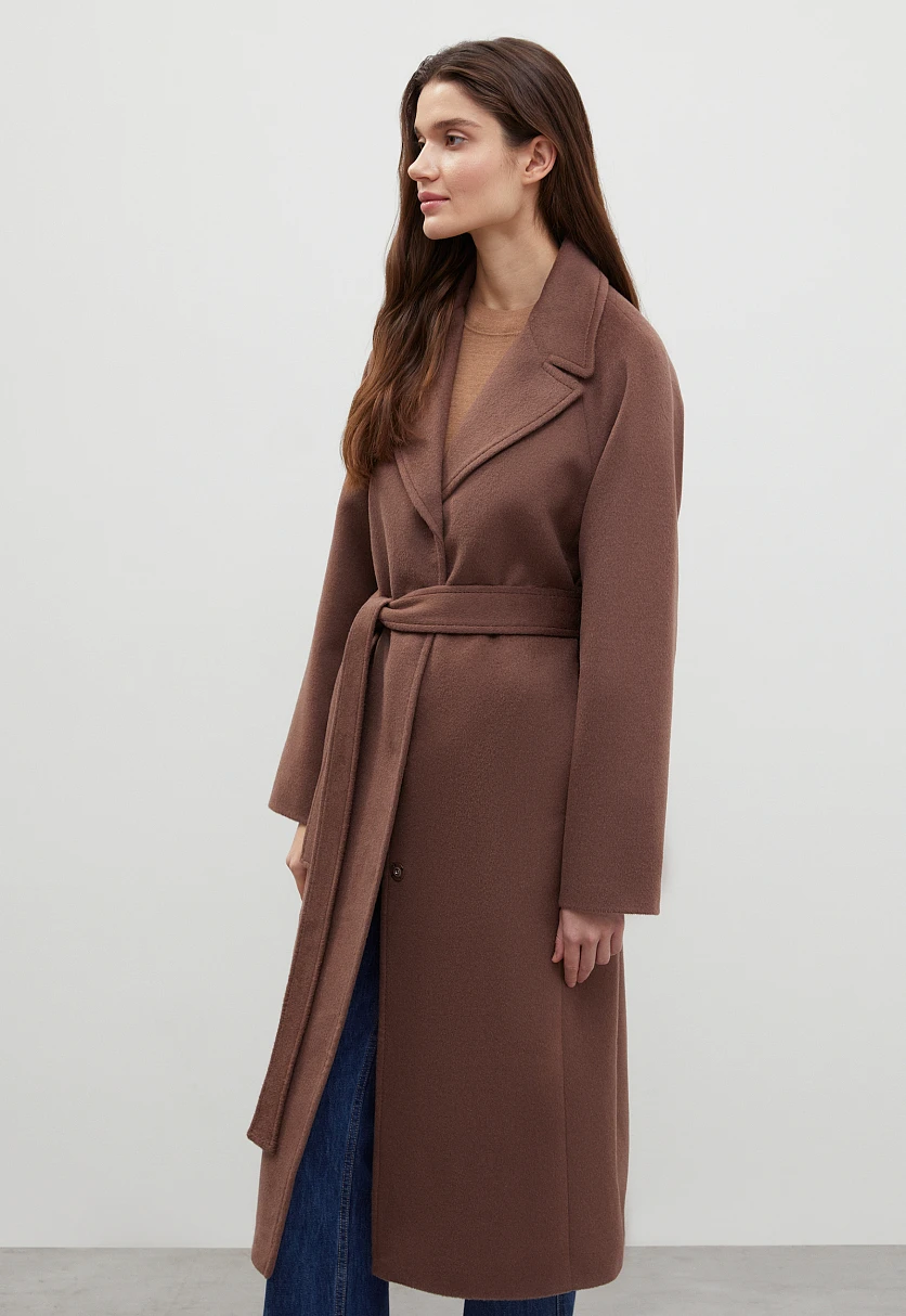 Пальто oversize силуэта с шерстью, Модель FBD11034, Фото №4