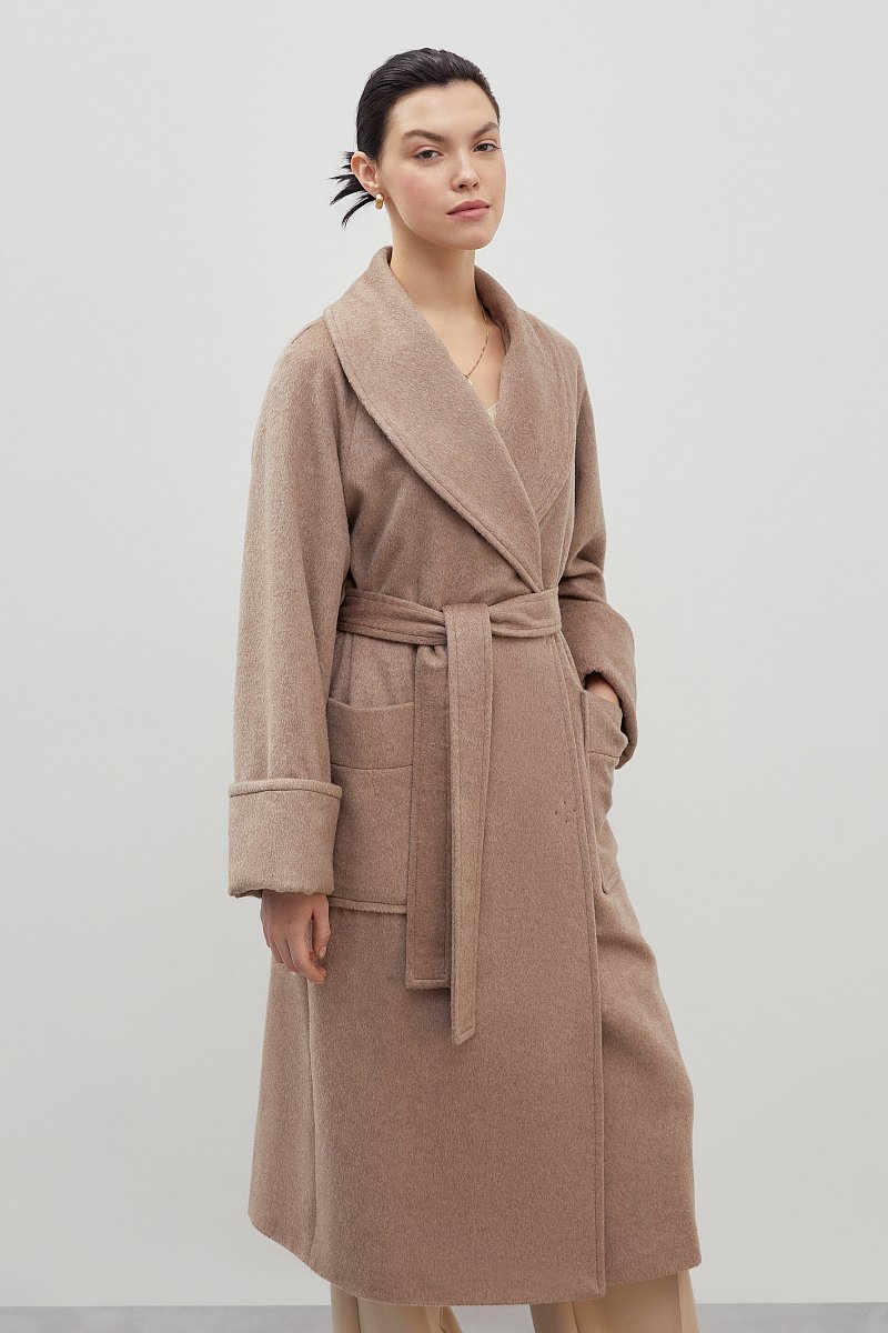 Пальто-халат с добавлением шерсти, Модель FBD11018, Фото №4