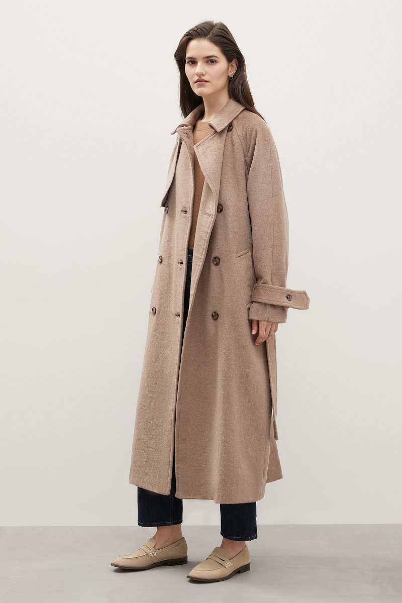 Пальто-тренч с добавлением шерсти, Модель FBD11035, Фото №3