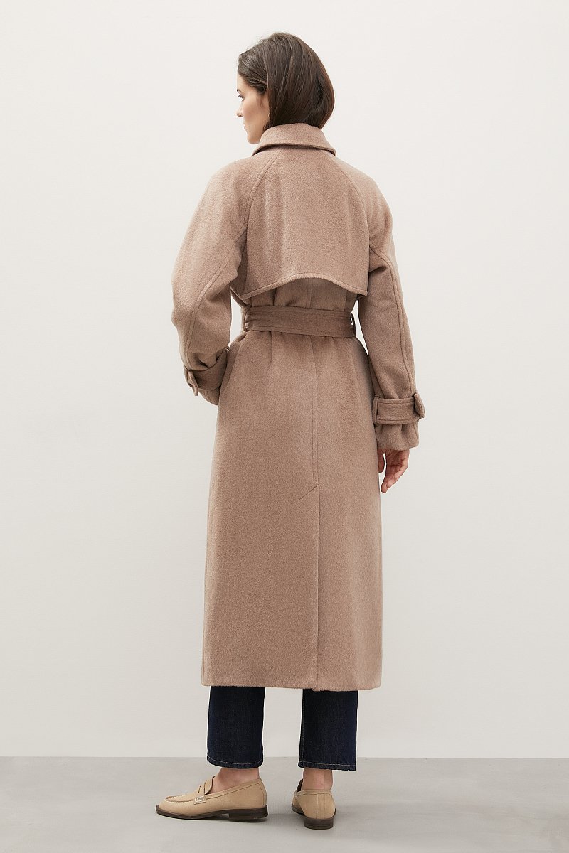 Пальто-тренч с добавлением шерсти, Модель FBD11035, Фото №4