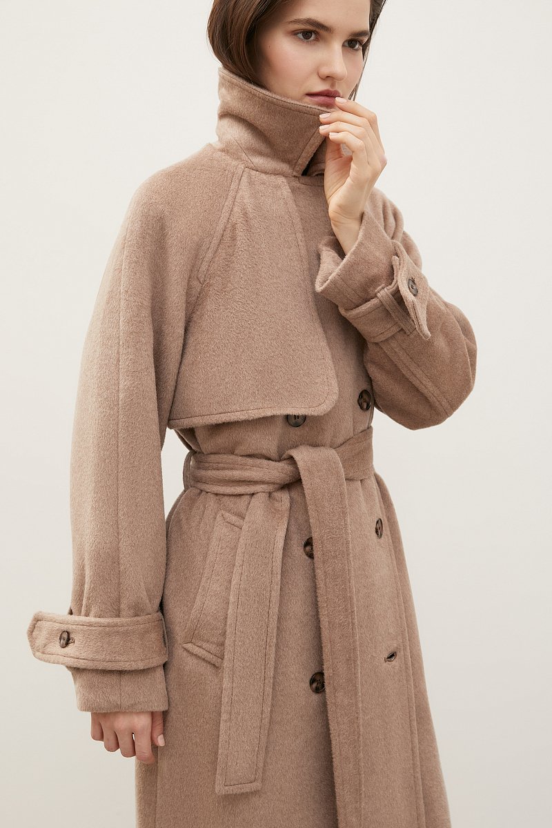 Пальто-тренч с добавлением шерсти, Модель FBD11035, Фото №5
