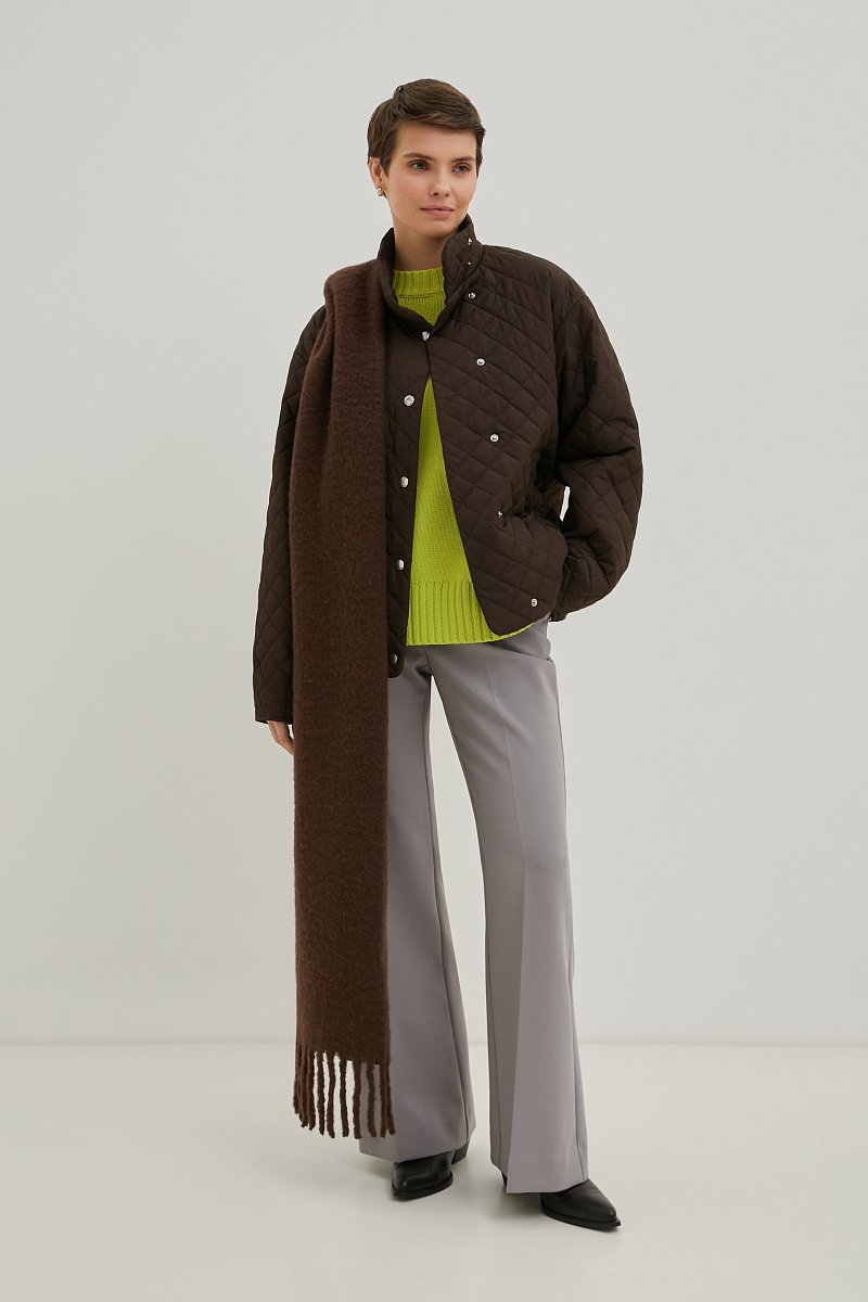 Стеганая куртка с высоким воротником, Модель FBD11009, Фото №2