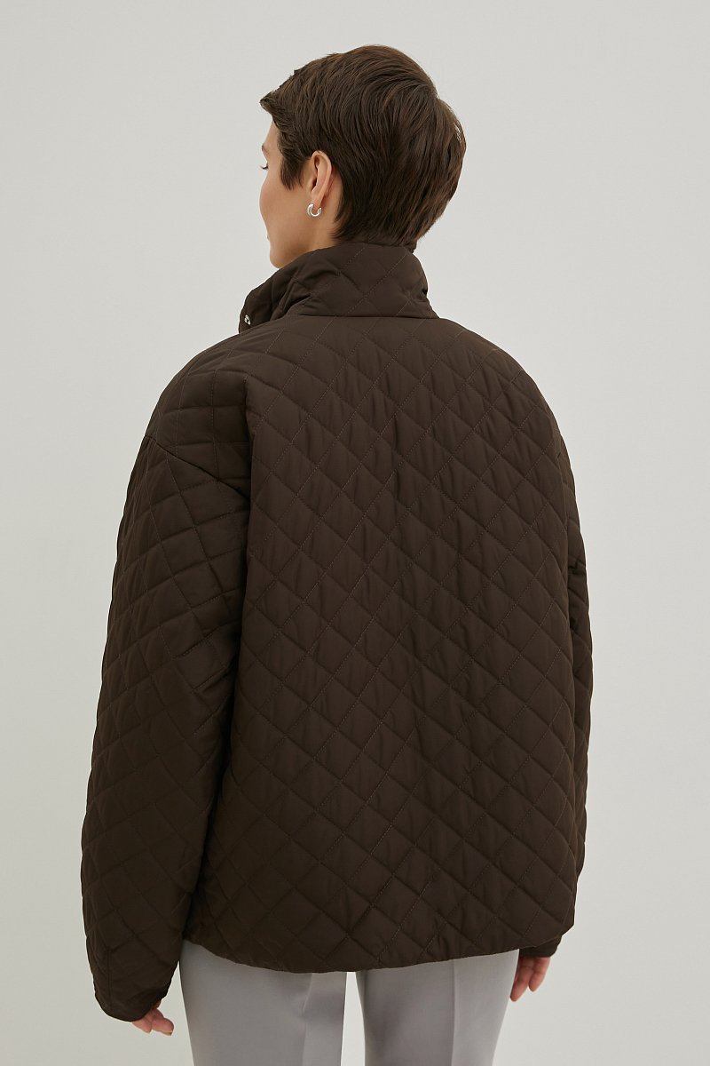 Стеганая куртка с высоким воротником, Модель FBD11009, Фото №5