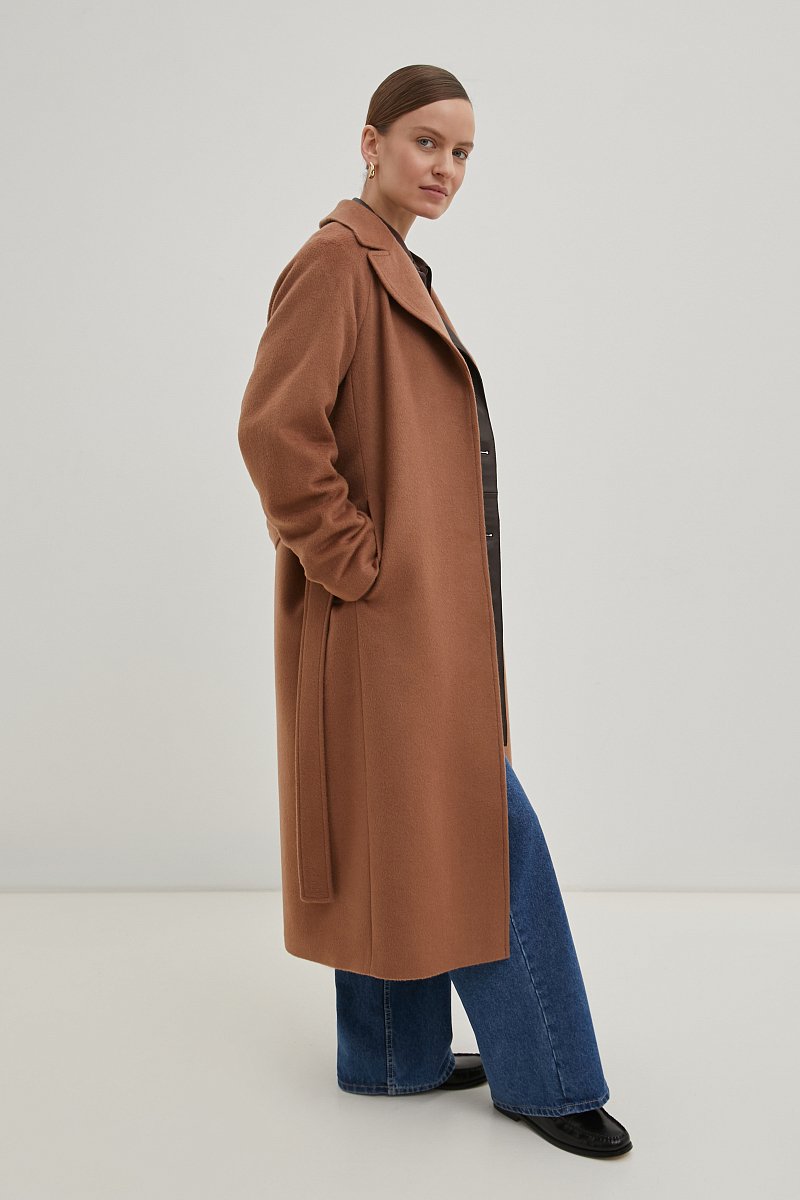 Пальто oversize силуэта с шерстью, Модель FBD11034, Фото №5
