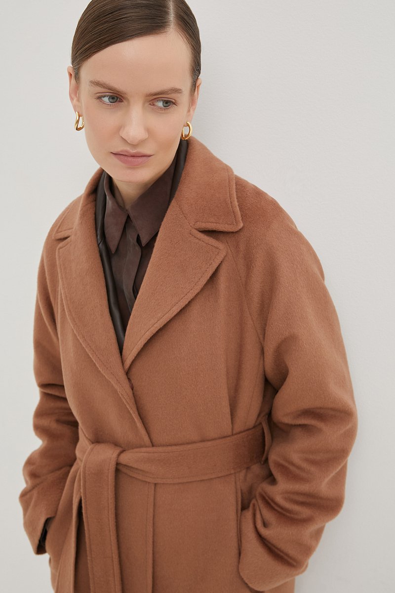 Пальто oversize силуэта с шерстью, Модель FBD11034, Фото №9