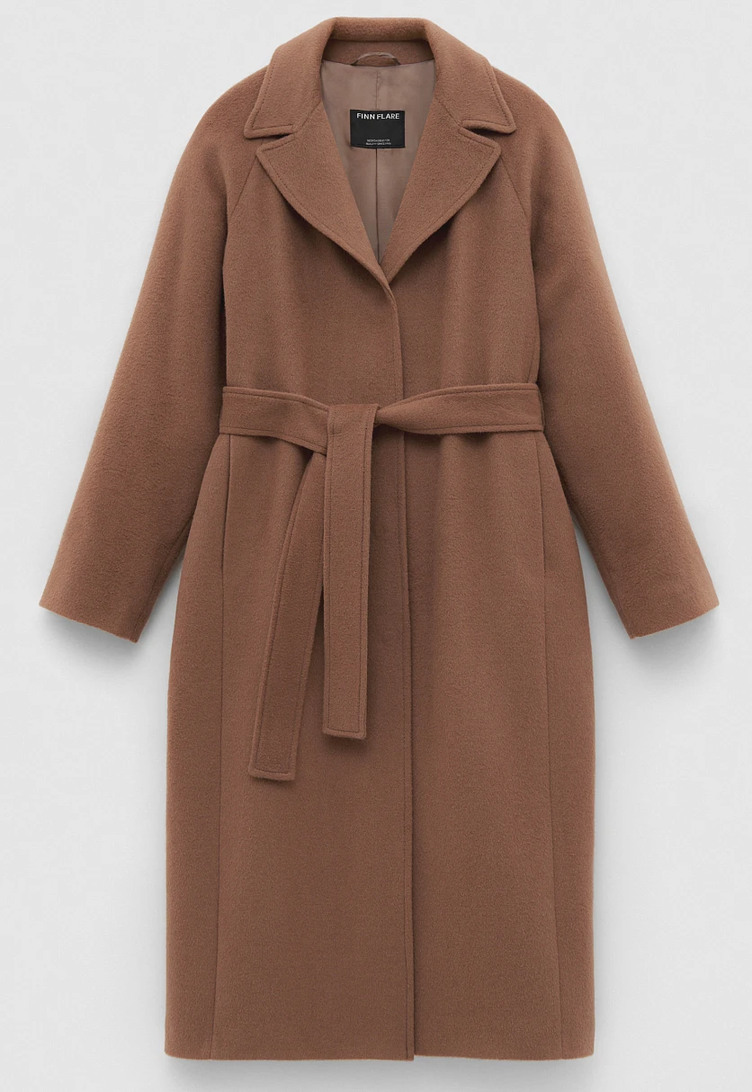 Пальто oversize силуэта с шерстью, Модель FBD11034, Фото №10