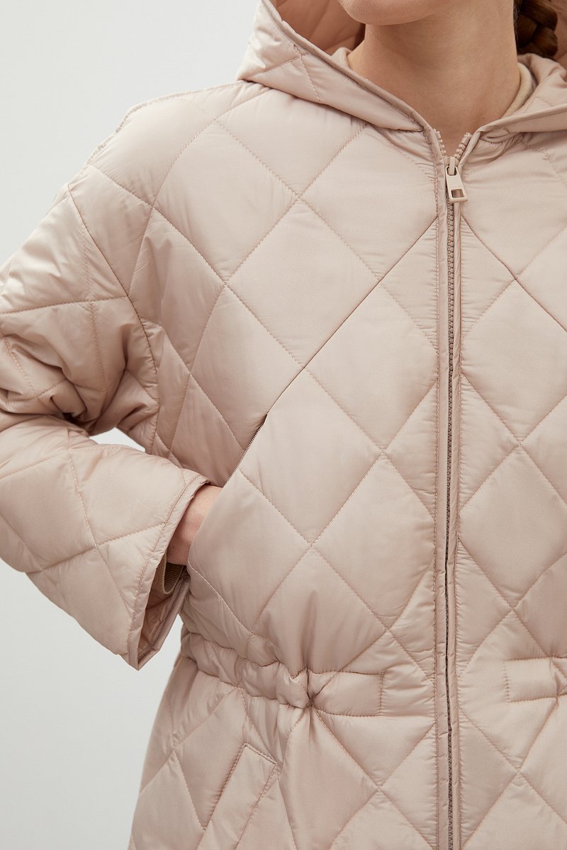 Стеганое утепленное пальто с капюшоном, Модель FBD11006, Фото №6