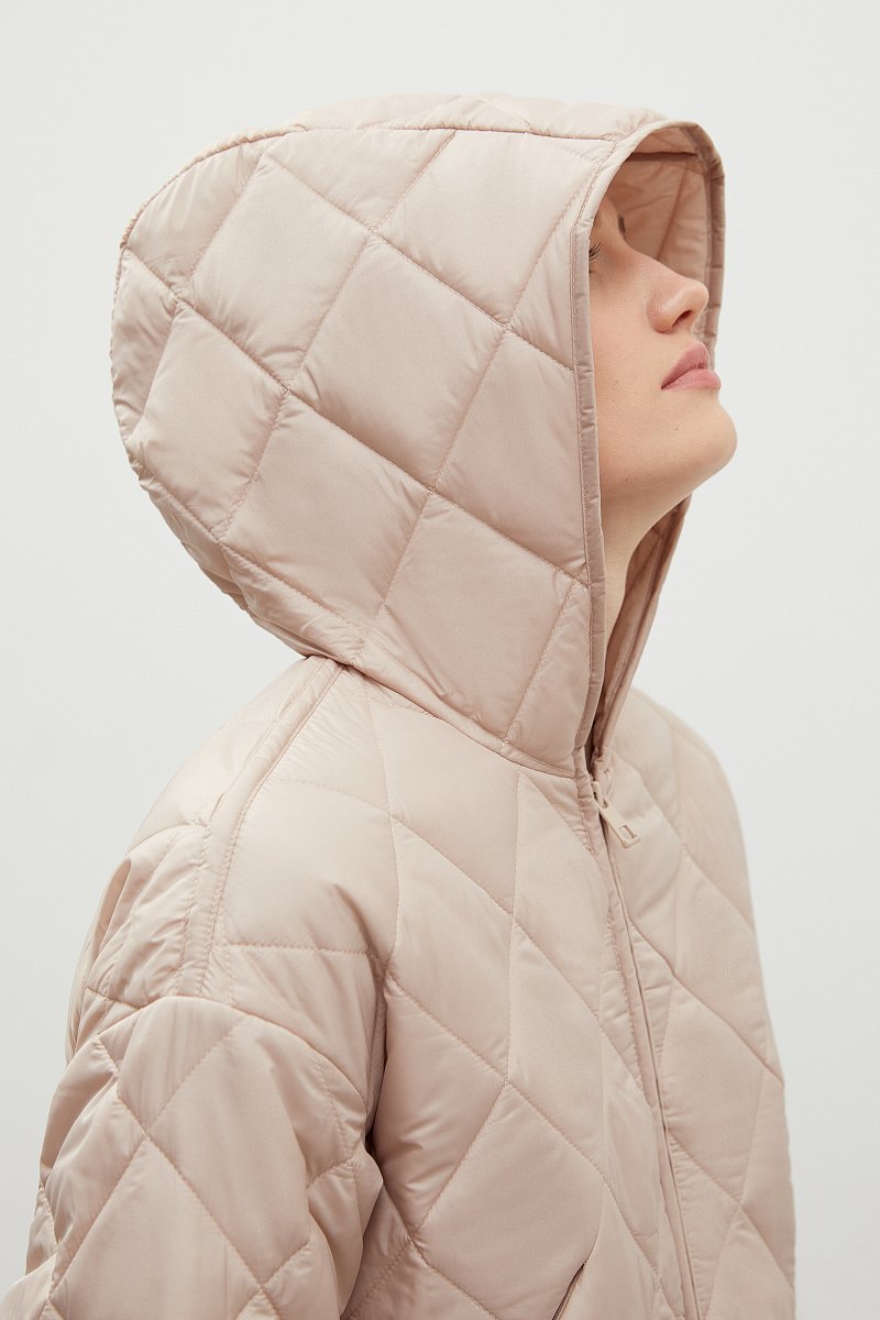 Стеганое утепленное пальто с капюшоном, Модель FBD11006, Фото №9