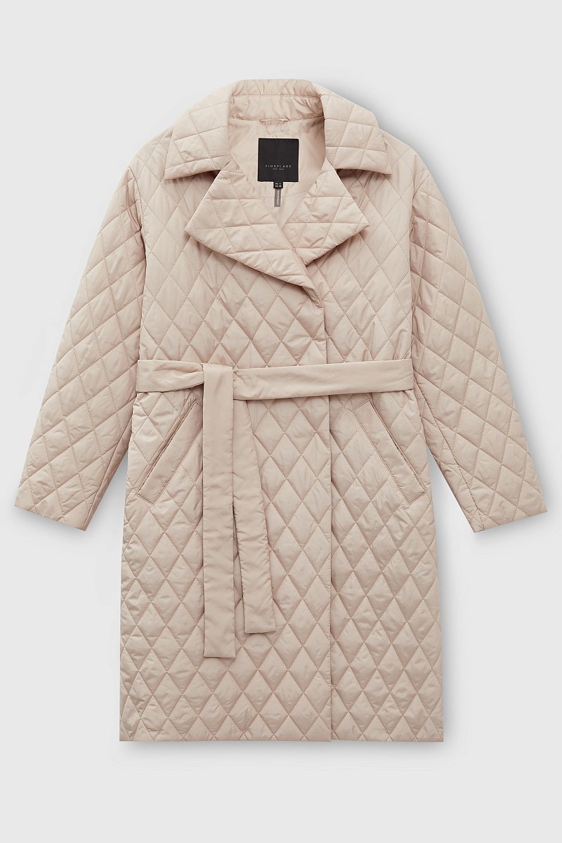 Стеганое утепленное пальто с поясом, Модель FBD11008, Фото №8