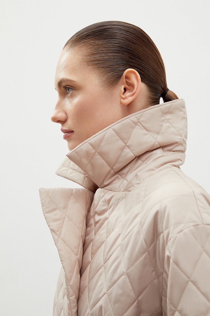 Стеганое утепленное пальто с поясом, Модель FBD11008, Фото №6