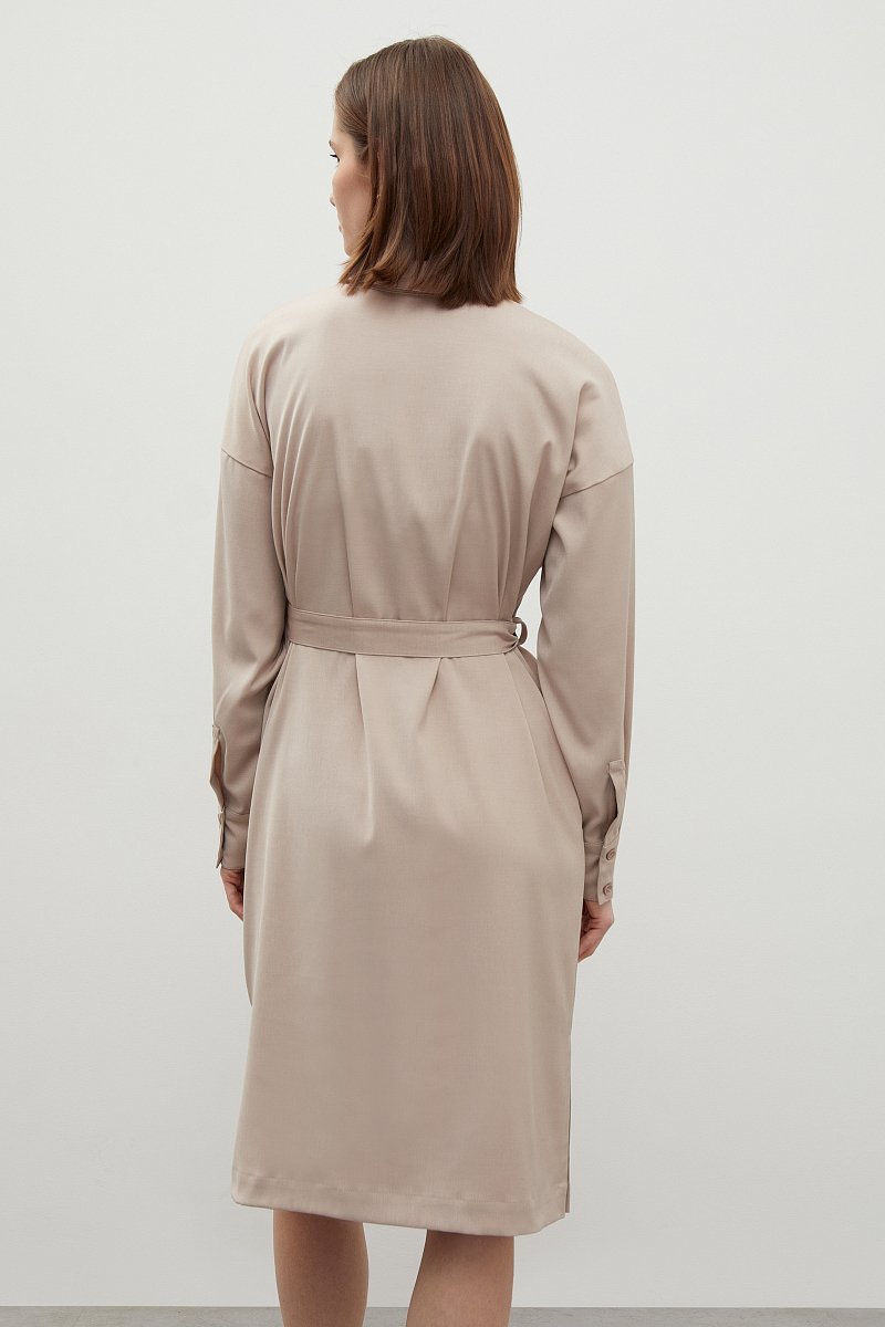 Платье с отложным воротником и поясом, Модель FBD110207, Фото №5