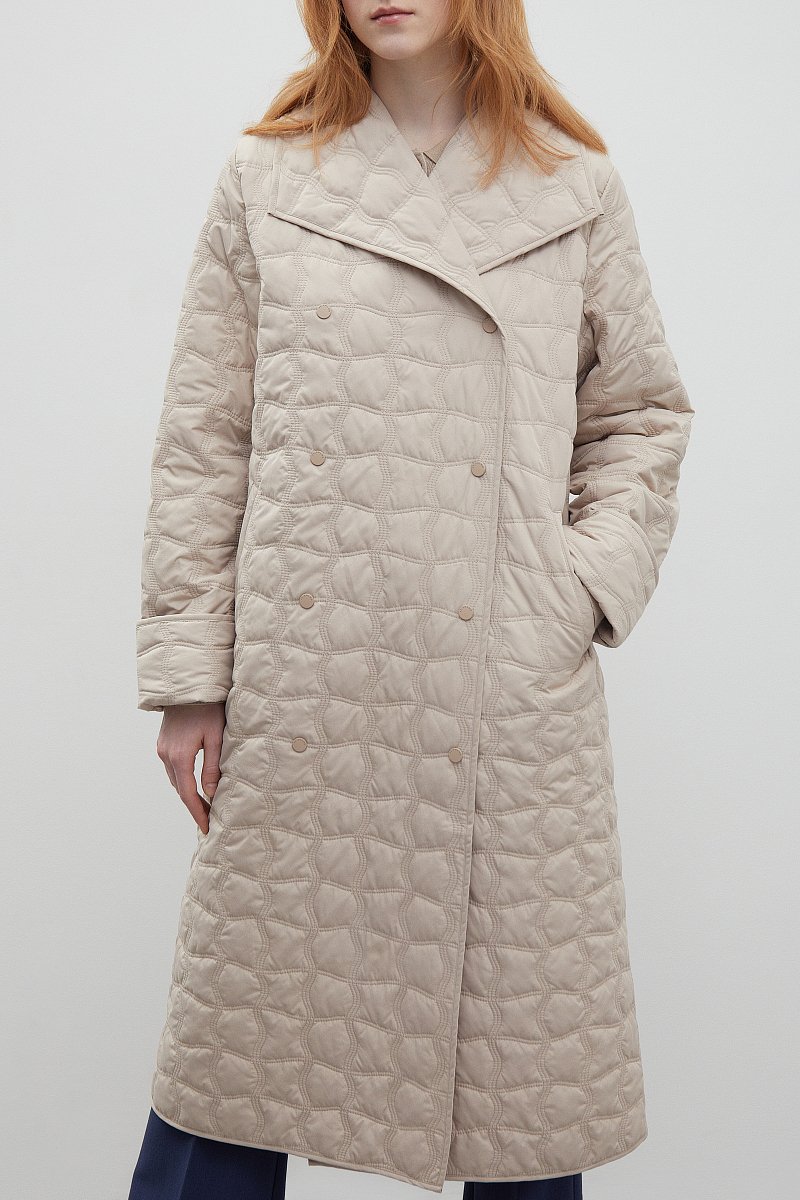 Стеганое утепленное пальто в длине миди, Модель FBD11033, Фото №3