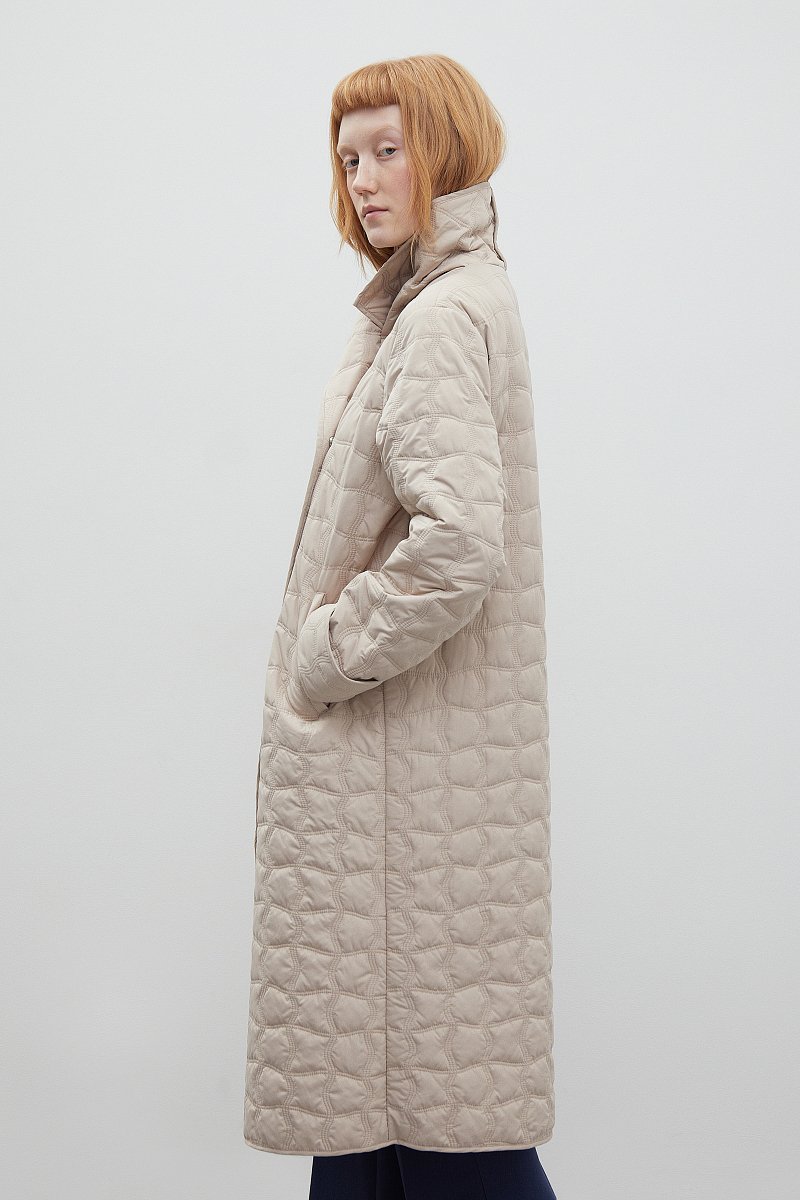 Стеганое утепленное пальто в длине миди, Модель FBD11033, Фото №4