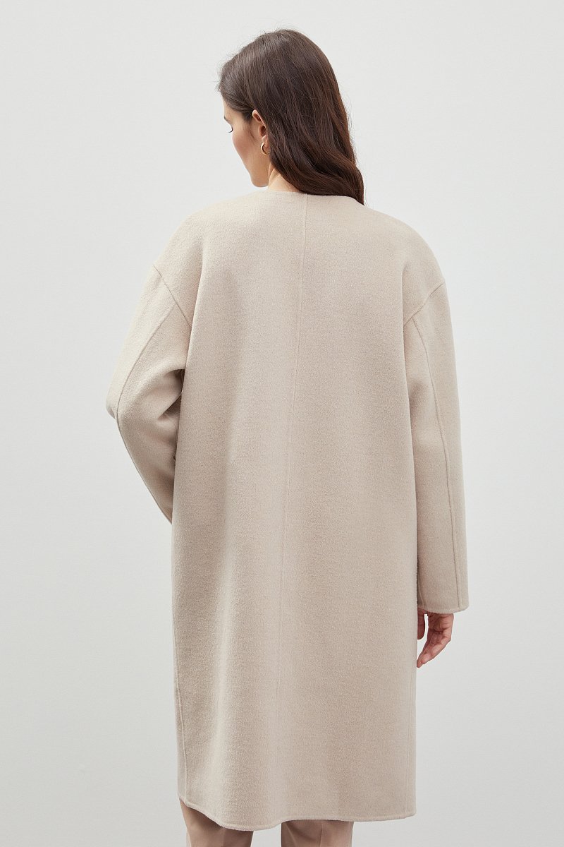 Пальто с круглым вырезом с шерстью, Модель FBD11062, Фото №5
