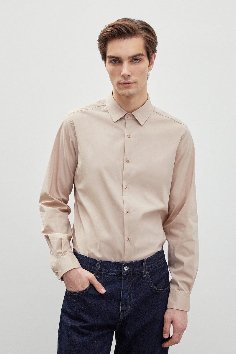 Базовая рубашка с добавлением хлопка, Модель FBD210150, Фото №1