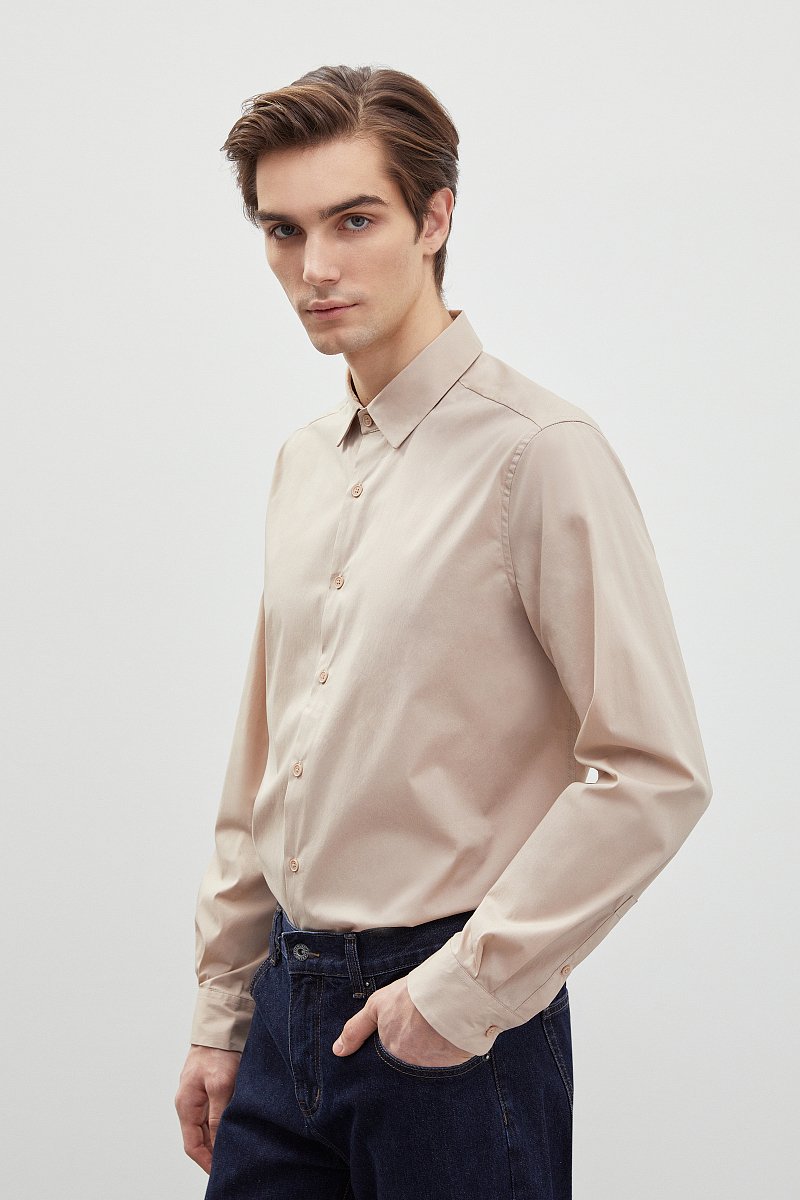 Базовая рубашка с добавлением хлопка, Модель FBD210150, Фото №4