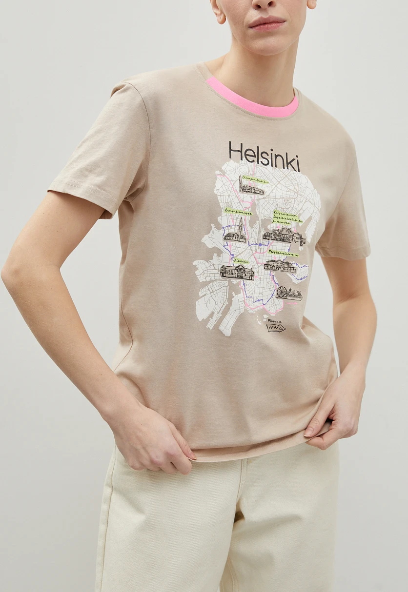 Футболка oversize силуэта с принтом, Модель FBD110220, Фото №3