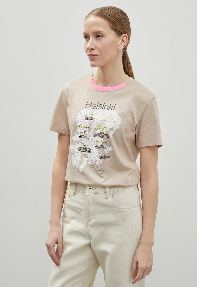 Футболка oversize силуэта с принтом, Модель FBD110220, Фото №4