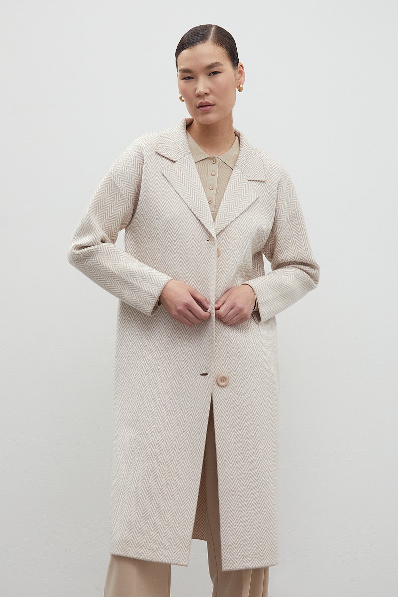 Трикотажное пальто с добавлением шерсти, Модель FBD11105, Фото №1