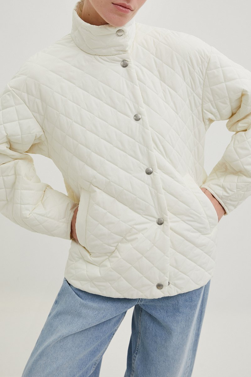 Стеганая куртка с высоким воротником, Модель FBD11009, Фото №3