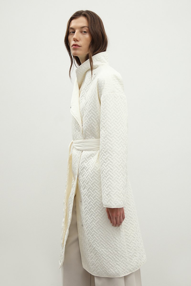 Утепленное пальто с поясом, Модель FBD11055, Фото №4