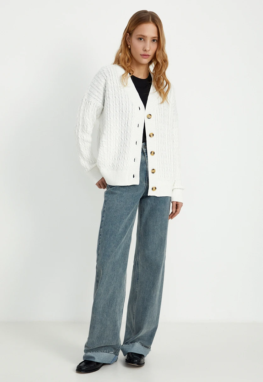 Кардиган с рельефным узором, Модель FBD11114, Фото №2