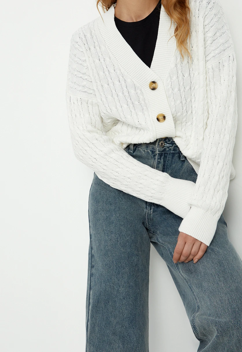 Кардиган с рельефным узором, Модель FBD11114, Фото №3