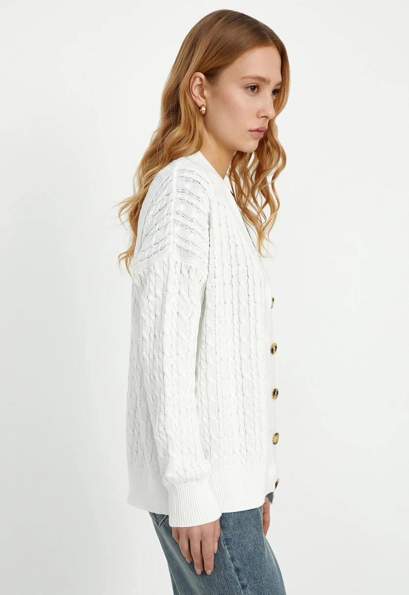 Кардиган с рельефным узором, Модель FBD11114, Фото №4